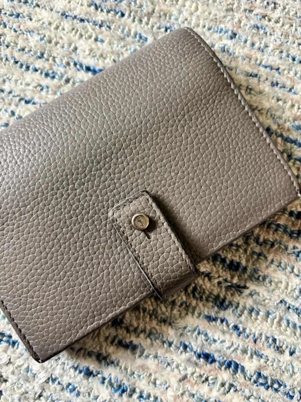 Saint Laurent Pebbled Leather Wallet and Card Holder in Taupe Gray - Picture 7 of 11
